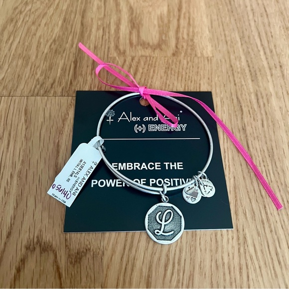 Alex and Ani L Initial Silver Bracelet - Picture 1 of 1